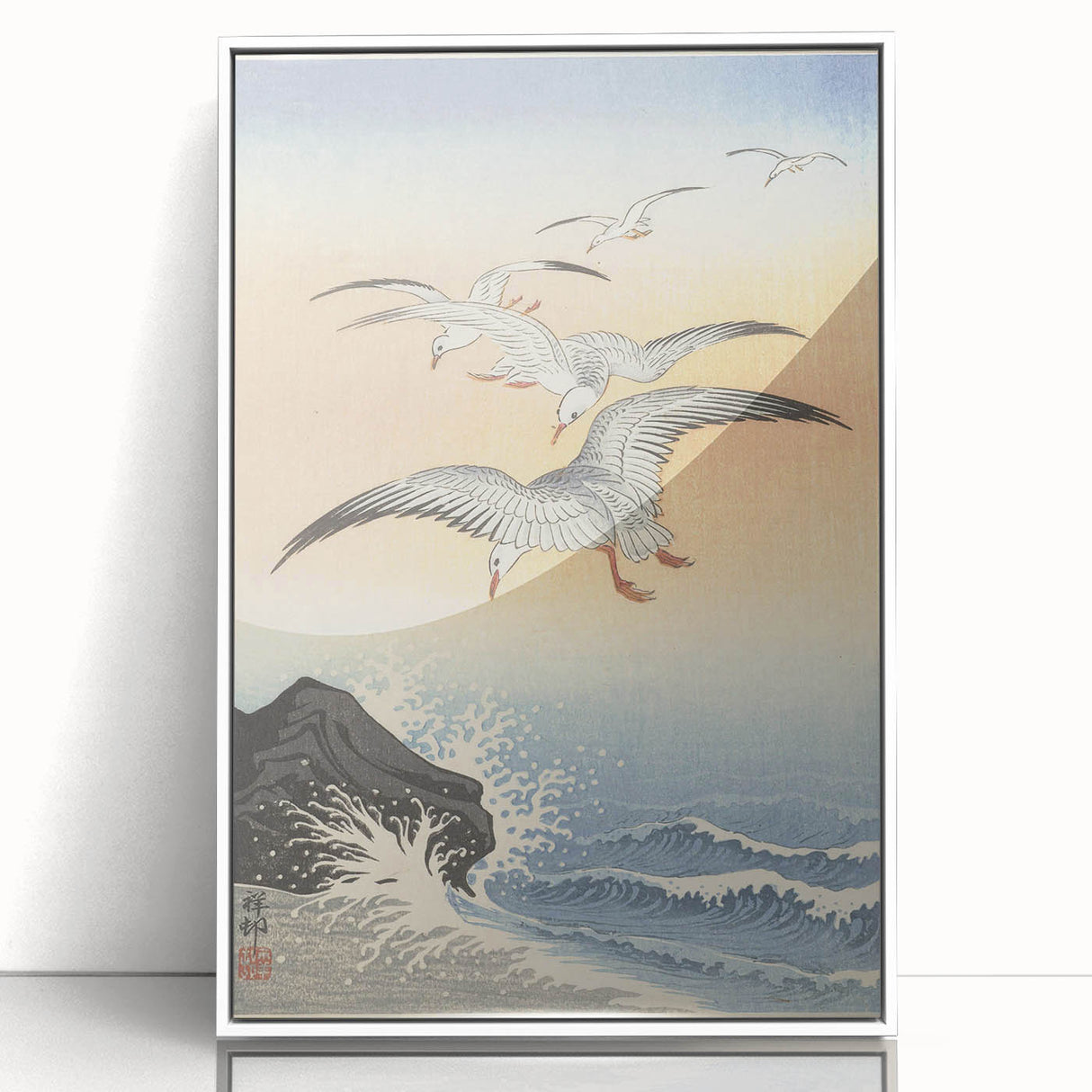Vintage Animal Art - Seagulls Over the Ocean - Retro Animal Prints