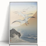 Vintage Animal Art - Seagulls Over the Ocean - Retro Animal Prints