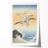 Vintage Animal Art - Seagulls Over the Ocean - Retro Animal Prints