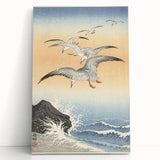 Vintage Animal Art - Seagulls Over the Ocean - Retro Animal Prints