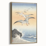 Vintage Animal Art - Seagulls Over the Ocean - Retro Animal Prints
