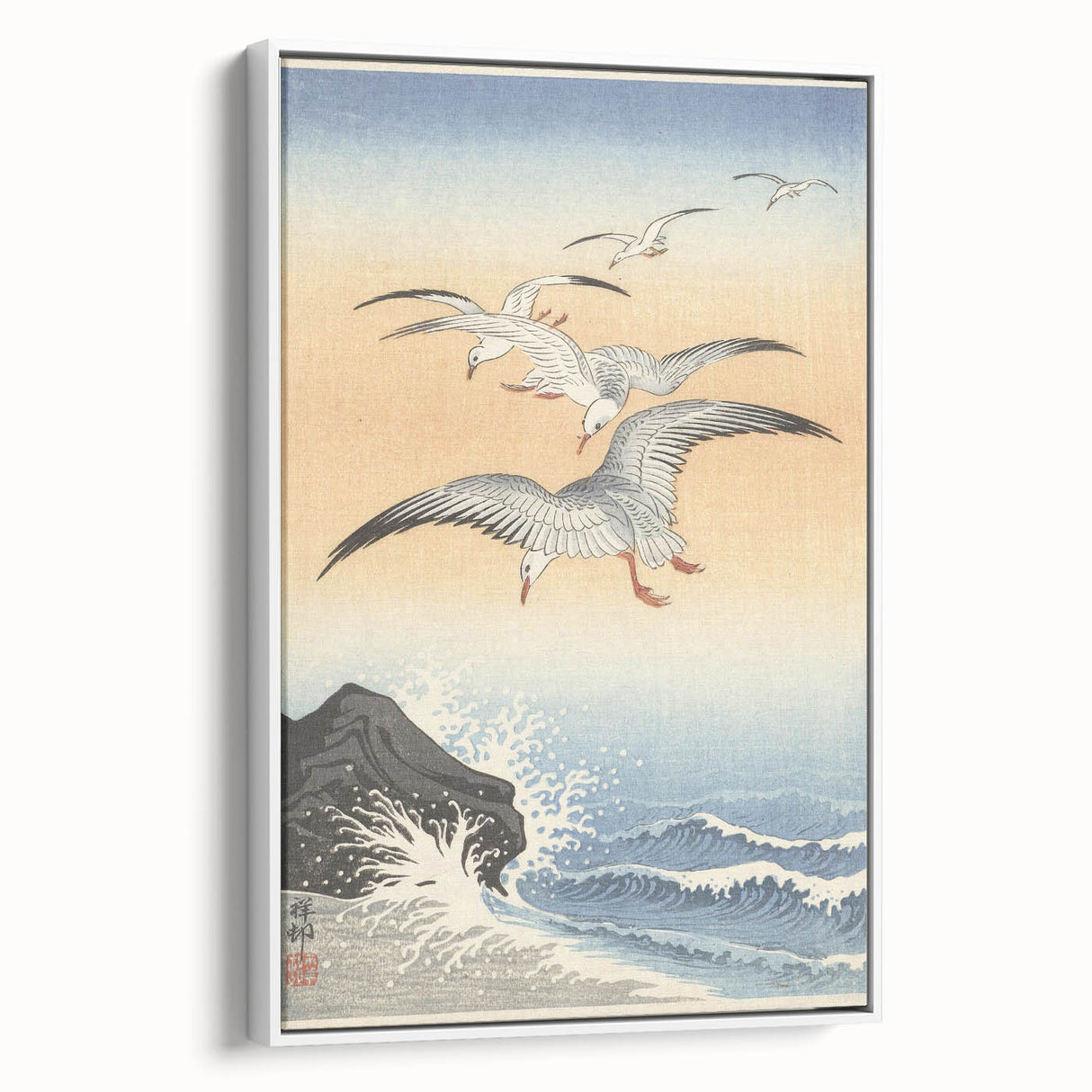 Vintage Animal Art - Seagulls Over the Ocean - Retro Animal Prints