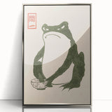Vintage Frog Tea Art - Japanese Animal Illustration Print