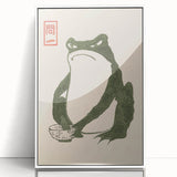 Vintage Frog Tea Art - Japanese Animal Illustration Print
