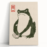 Vintage Frog Tea Art - Japanese Animal Illustration Print