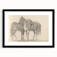 Vintage Horse Duo Illustration - Elegant Animal Wall Art Print
