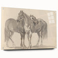 Vintage Horse Duo Illustration - Elegant Animal Wall Art Print
