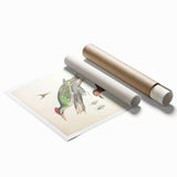 Vintage Animal Art: Almorah & Rufus Woodpecker Illustration Print