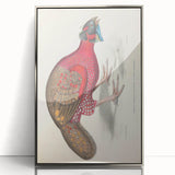 Vintage Animal Art - Bengal Horned Pheasant Illustration Print