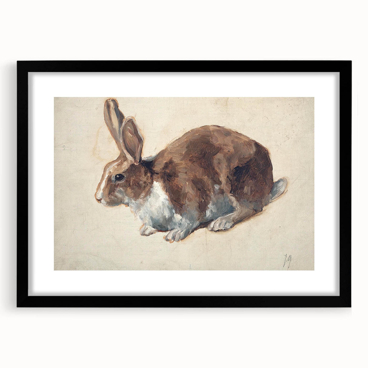 Vintage Animal Art – Realistic Rabbit Illustration Wall Print