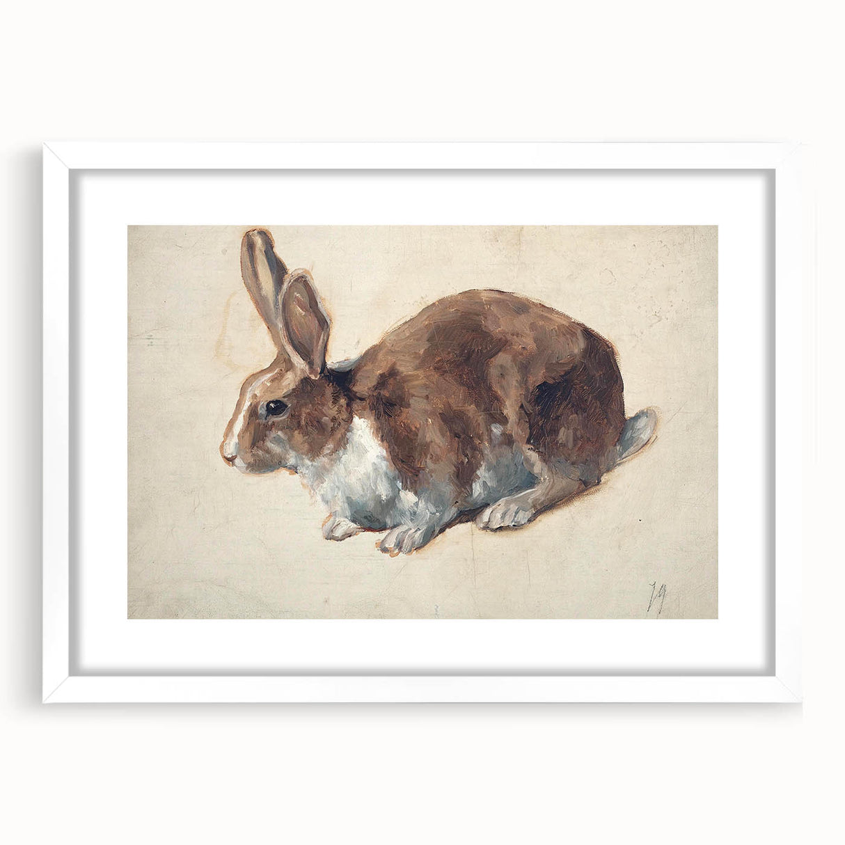 Vintage Animal Art – Realistic Rabbit Illustration Wall Print