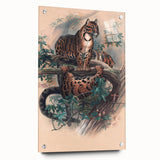Vintage Animal Art – Clouded Leopard Illustration Wall Print