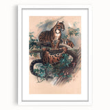 Vintage Animal Art – Clouded Leopard Illustration Wall Print