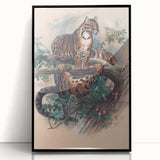Vintage Animal Art – Clouded Leopard Illustration Wall Print