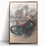 Vintage Animal Art – Clouded Leopard Illustration Wall Print