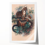 Vintage Animal Art – Clouded Leopard Illustration Wall Print
