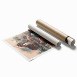 Vintage Animal Art – Clouded Leopard Illustration Wall Print