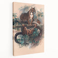 Vintage Animal Art – Clouded Leopard Illustration Wall Print