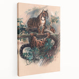 Vintage Animal Art – Clouded Leopard Illustration Wall Print