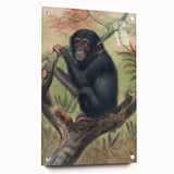 Vintage Animal Art – Chimpanzee Illustration Wall Print