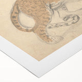 Vintage Animal Art – Leopard Sketch Illustration Wall Print