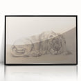 Vintage Animal Art – Lion Sketch Illustration Wall Print
