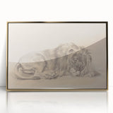 Vintage Animal Art – Lion Sketch Illustration Wall Print