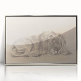 Vintage Animal Art – Lion Sketch Illustration Wall Print