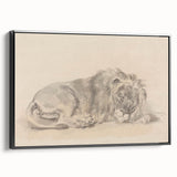 Vintage Animal Art – Lion Sketch Illustration Wall Print