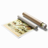 Vintage Animal Art: Retro Giraffe & Wildlife Illustration Print