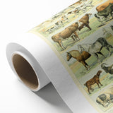 Vintage Animal Art: Retro Farm & Domestic Mammals Illustration