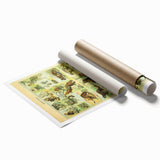 Vintage Animal Art: Retro Big Cats & Wildlife Illustration Print