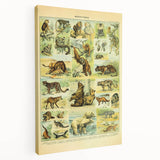 Vintage Animal Art: Retro Big Cats & Wildlife Illustration Print