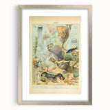 Vintage Animal Art: Retro Ocean Life & Marine Creatures Print