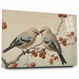 Vintage Animal Art: Birds on Branch Illustration Print