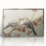 Vintage Animal Art: Birds on Branch Illustration Print