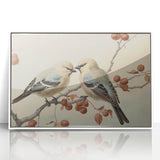 Vintage Animal Art: Birds on Branch Illustration Print