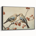 Vintage Animal Art: Birds on Branch Illustration Print