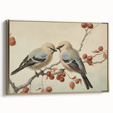 Vintage Animal Art: Birds on Branch Illustration Print