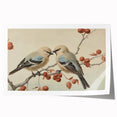 Vintage Animal Art: Birds on Branch Illustration Print
