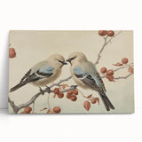 Vintage Animal Art: Birds on Branch Illustration Print