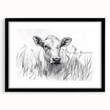 Cow Illustration Art Print – Nature-Inspired Farm Animal Wall Decor