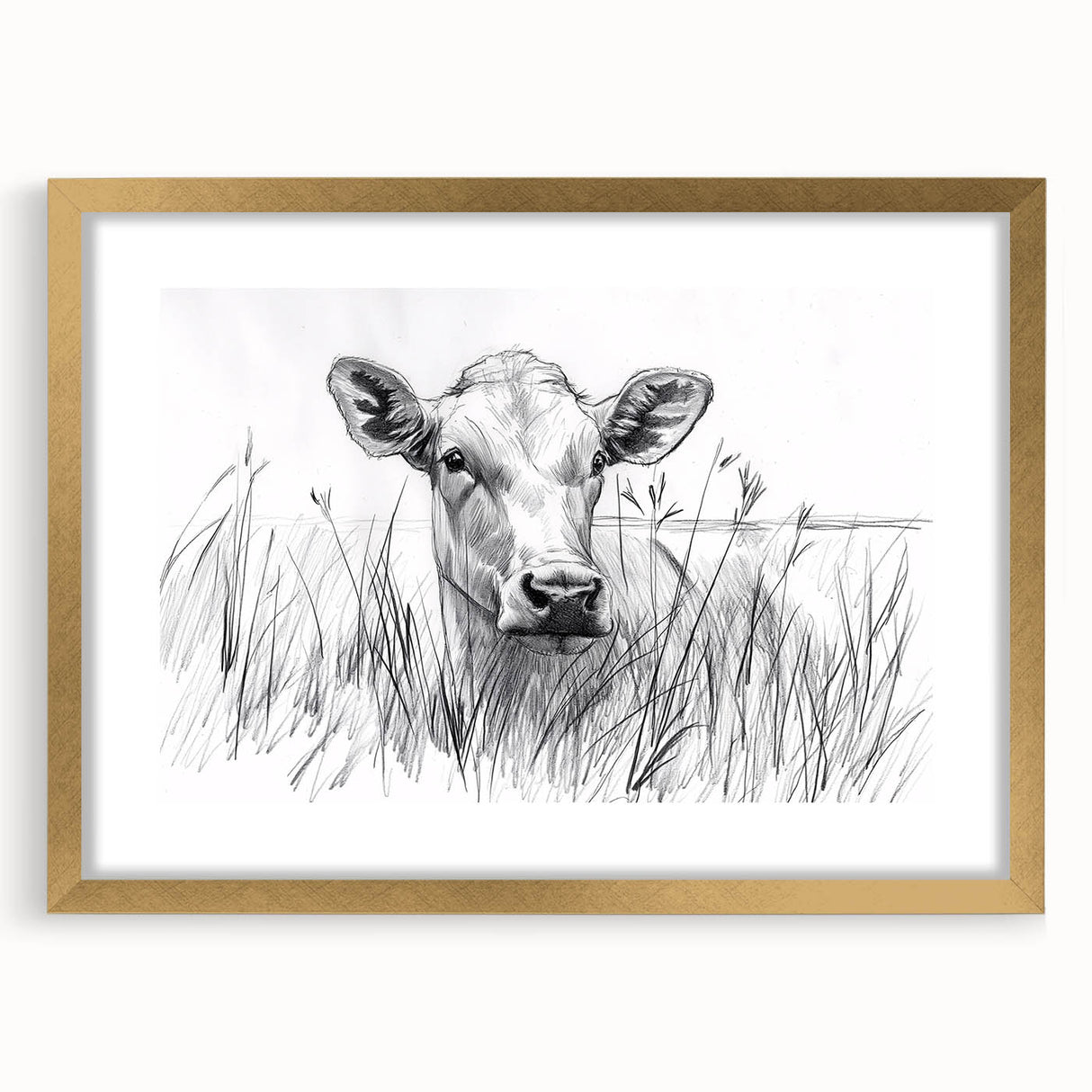 Cow Illustration Art Print – Nature-Inspired Farm Animal Wall Decor