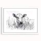 Cow Illustration Art Print – Nature-Inspired Farm Animal Wall Decor