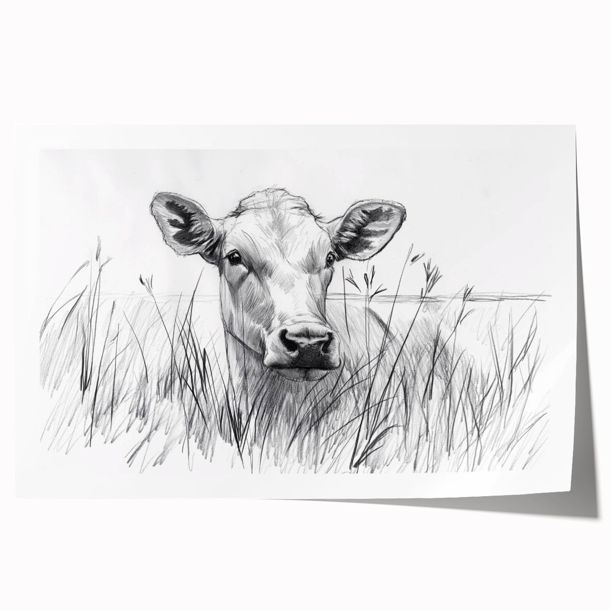 Cow Illustration Art Print – Nature-Inspired Farm Animal Wall Decor