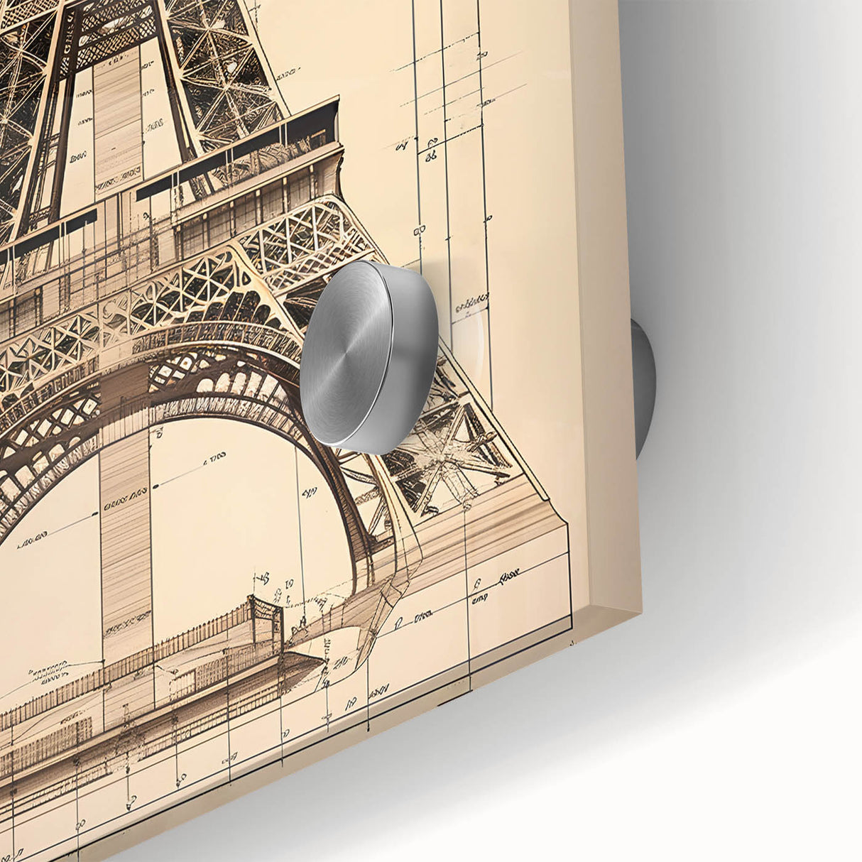 Vintage Eiffel Tower Architectural Wall Art – Historic Building Print