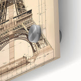 Vintage Eiffel Tower Architectural Wall Art – Historic Building Print