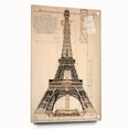 Vintage Eiffel Tower Architectural Wall Art – Historic Building Print
