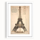 Vintage Eiffel Tower Architectural Wall Art – Historic Building Print