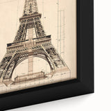 Vintage Eiffel Tower Architectural Wall Art – Historic Building Print